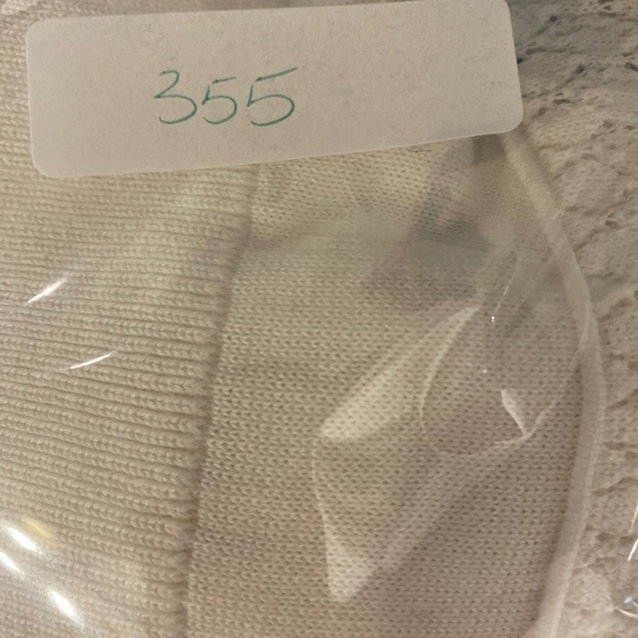 Women's Lands End Fancy White Supima Cotton 3/4 Length Blouse Sweater L Classic - Picture 15 of 15